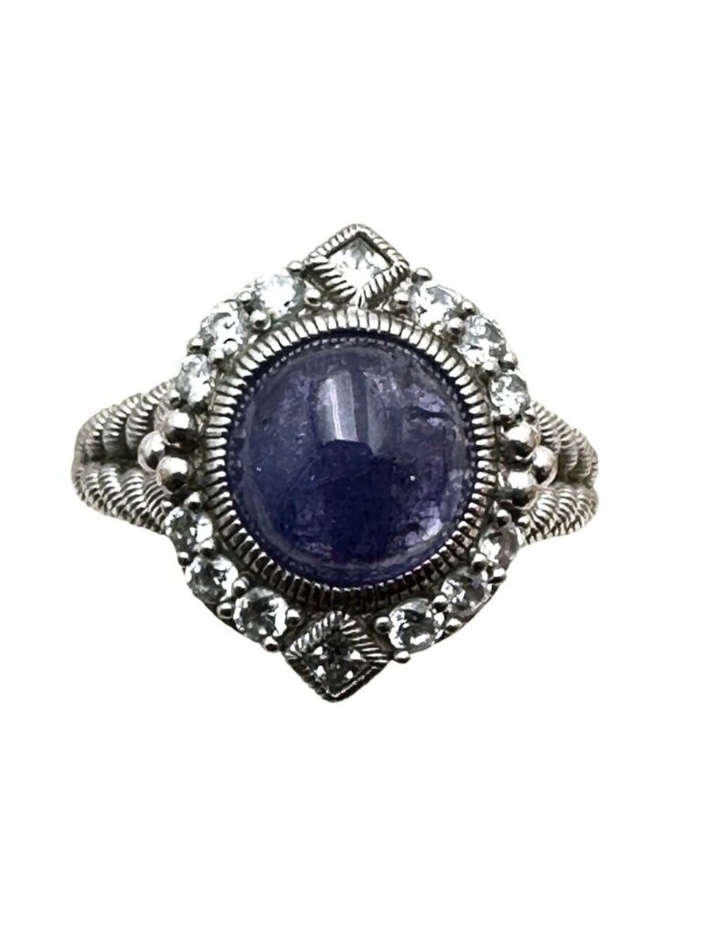 Judith Ripka Womens Ring Sterling Silver Purple Gemstone Size 9